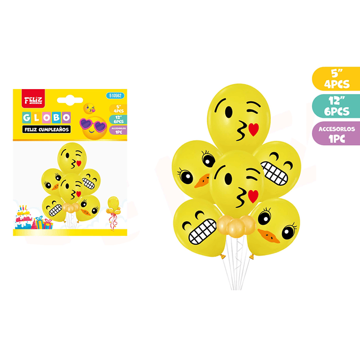 Set de Globos Emojis 11pcs 1