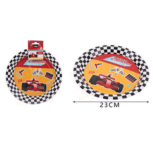 Platos de Cartón Autos Carrera 23cm 6pcs