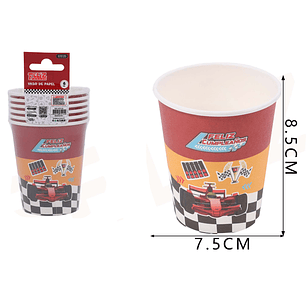 Vasos desechables Autos Carrera 250ML 6pcs