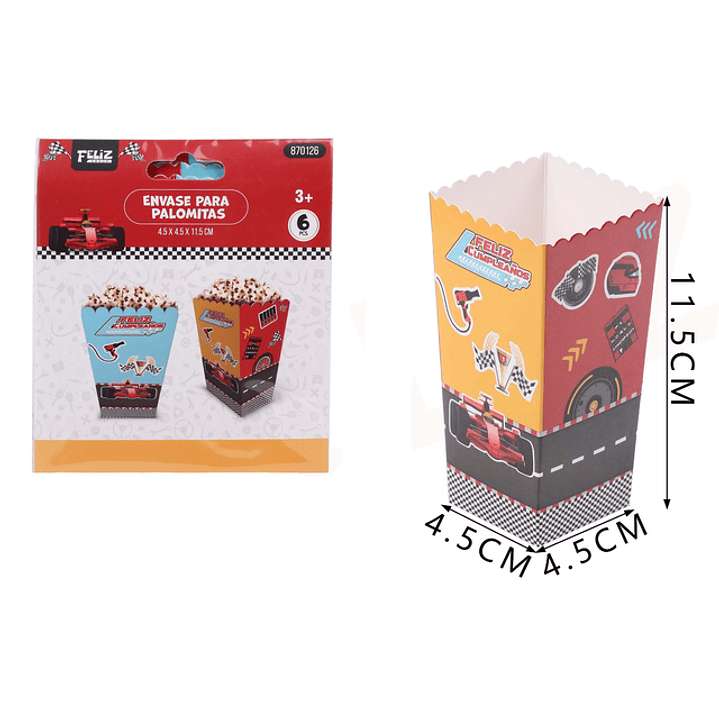 Envase para cabritas Autos Carrera 6pcs 1