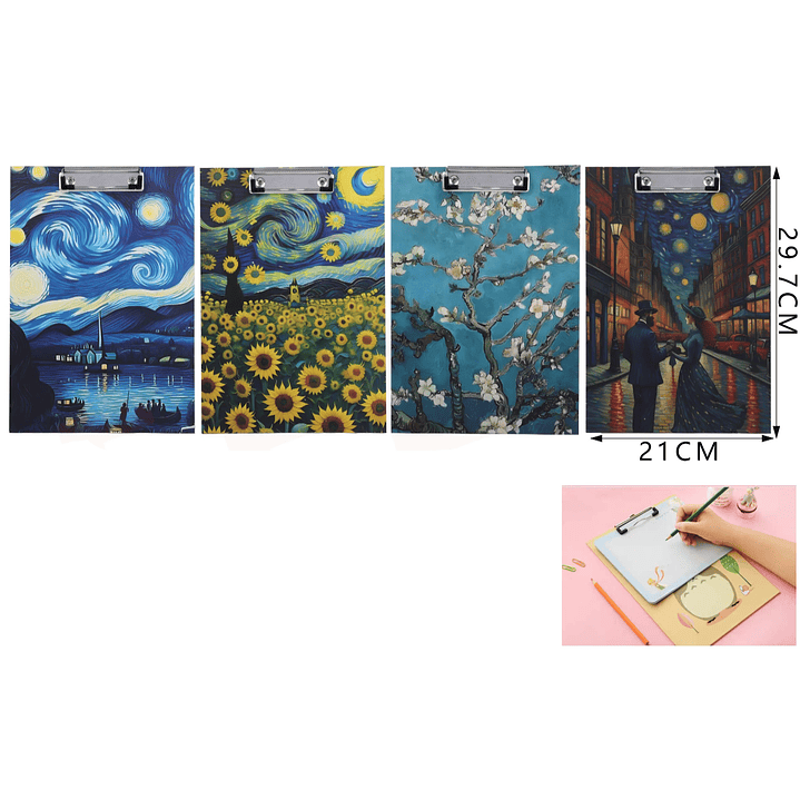 Tablero con Pinza Dibujo Oleo A4 1