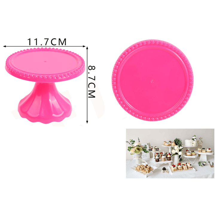 Base Alzadores de Torta Fucsia 11.7*8.7cm 1