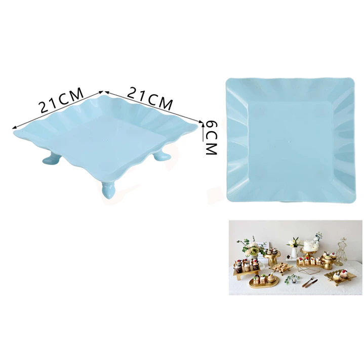 Base Alzadores para Postres Celeste 21x21x6cm 1