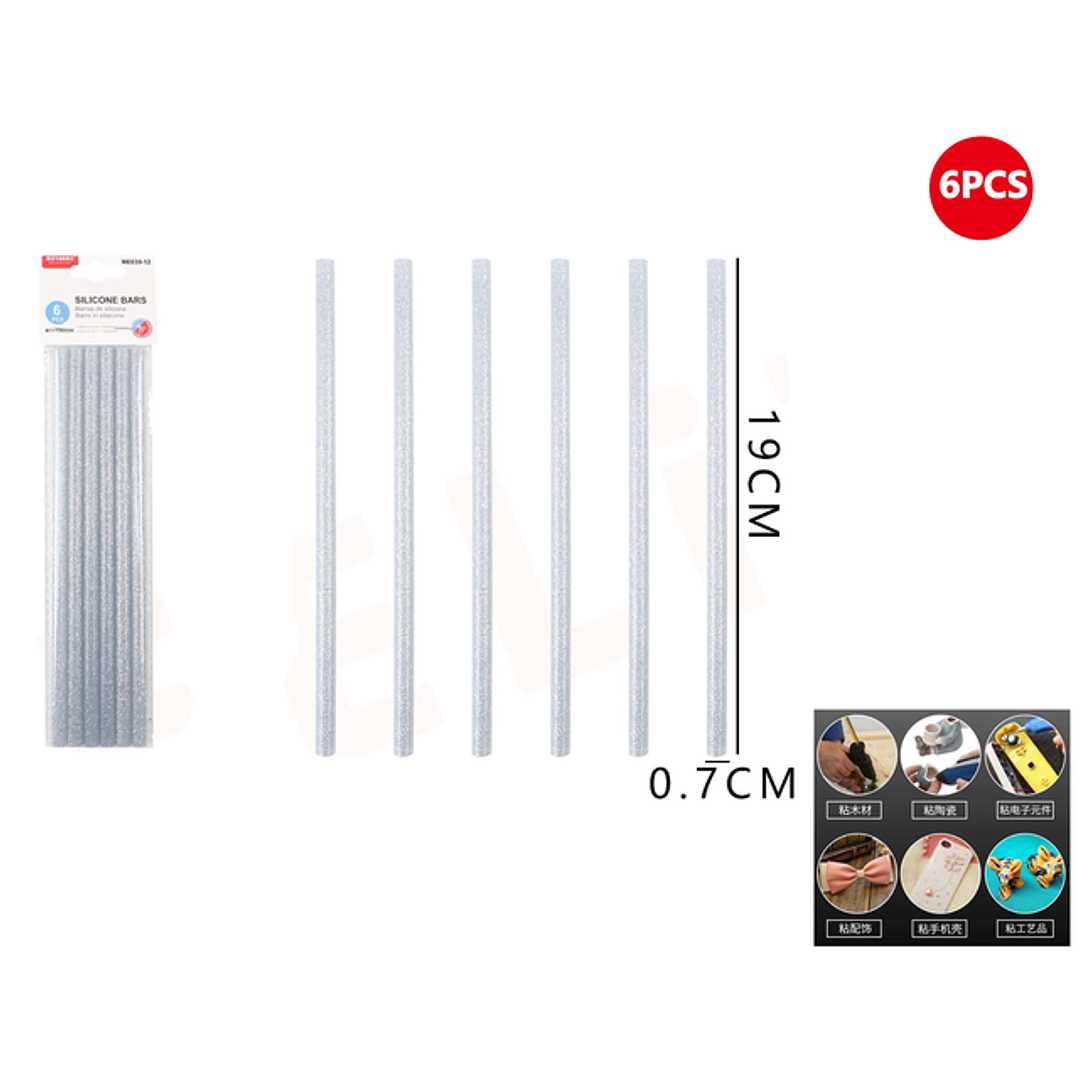 Barra De Silicona Plateada 1907Cm 6Pcs 1