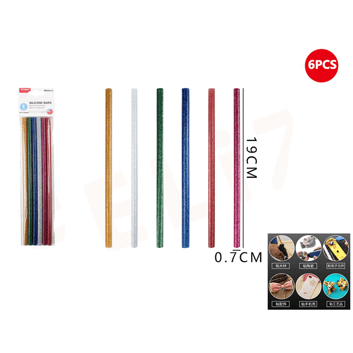 Barra De Silicona Multicolor 1907Cm 6Pcs 1 1