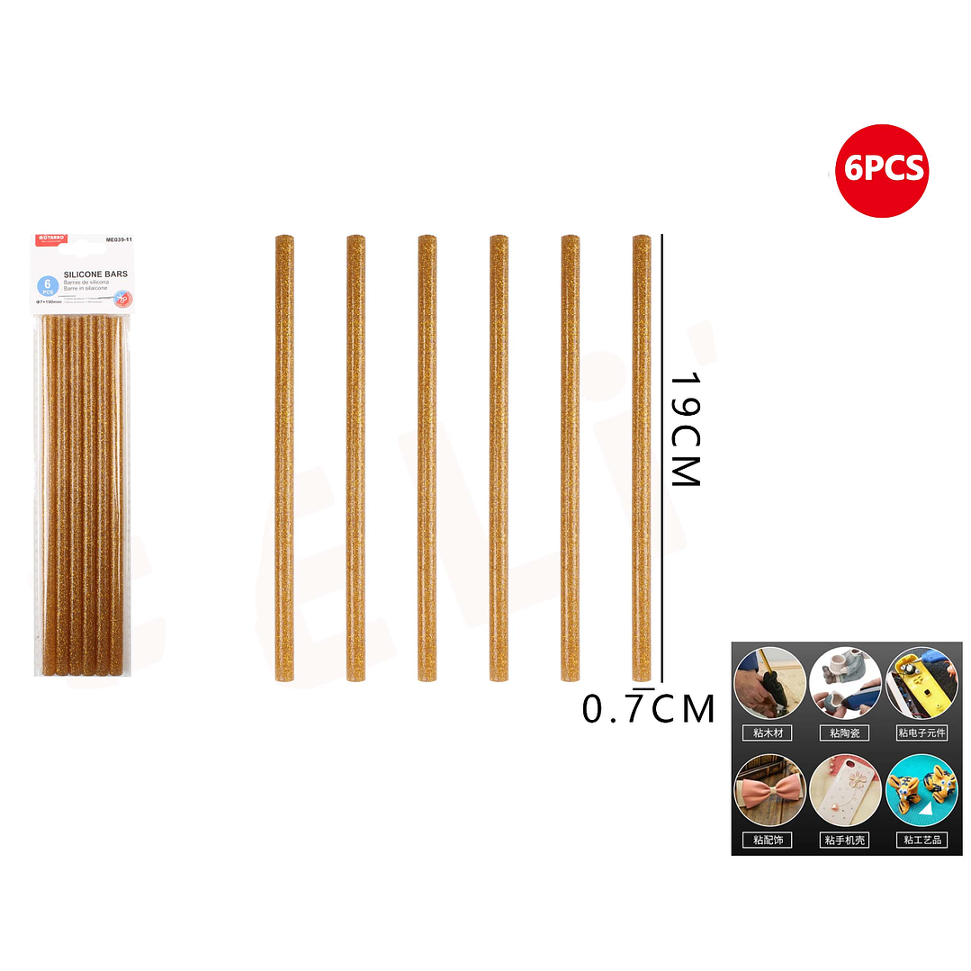 Barra De Silicona Dorada 1907Cm 6Pcs 1 1