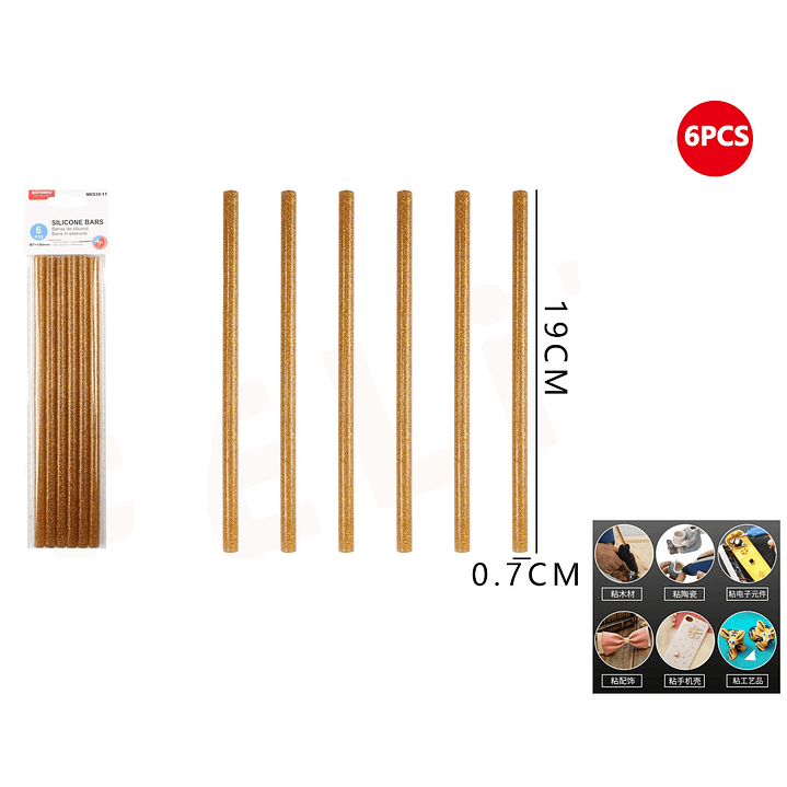 Barra De Silicona Dorada 1907Cm 6Pcs 1 1