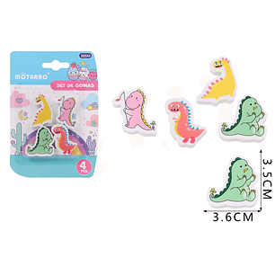 Goma de Borrar Dinosaurio 4pcs