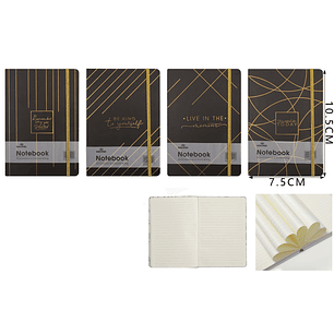 Libreta Negro & Dorado 10.5x7.5cm