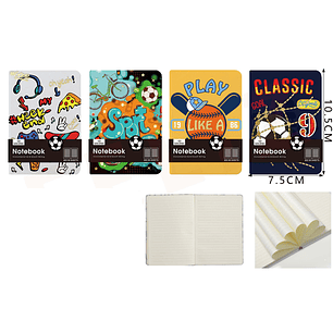 Libreta Sports 10.5x7.5cm