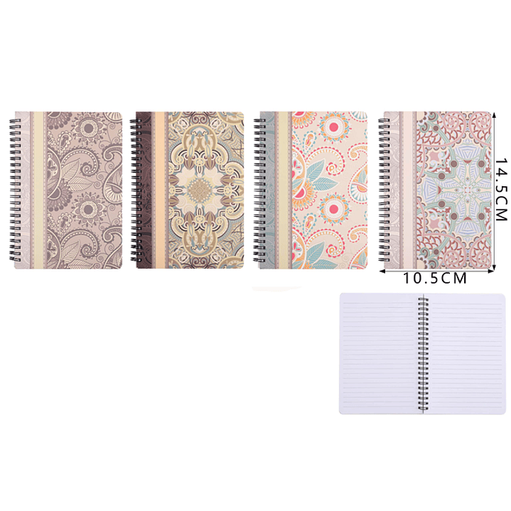 Libreta Patrón de Flores – 14.5×10.5 cm, 60 Hojas 1