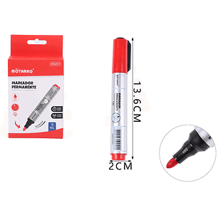 Marcador Permanente Rojo Redondo 10pcs