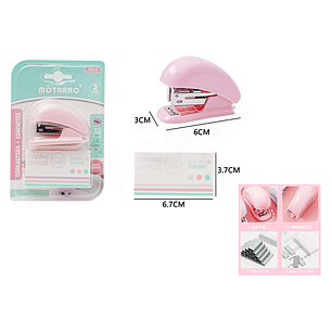 Set Corchetera+Corchetes 24/6 Rosado Pastel 6*3cm