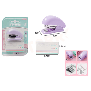 Set Corchetera+Corchetes 24/6 Morado Pastel 6*3cm