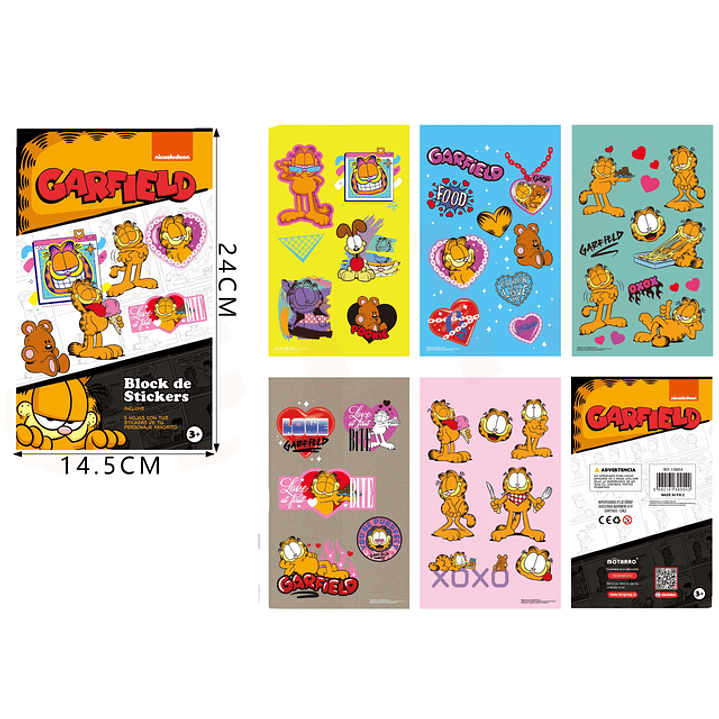 Block de Stickers Garfield 3 14.5x24cm 1