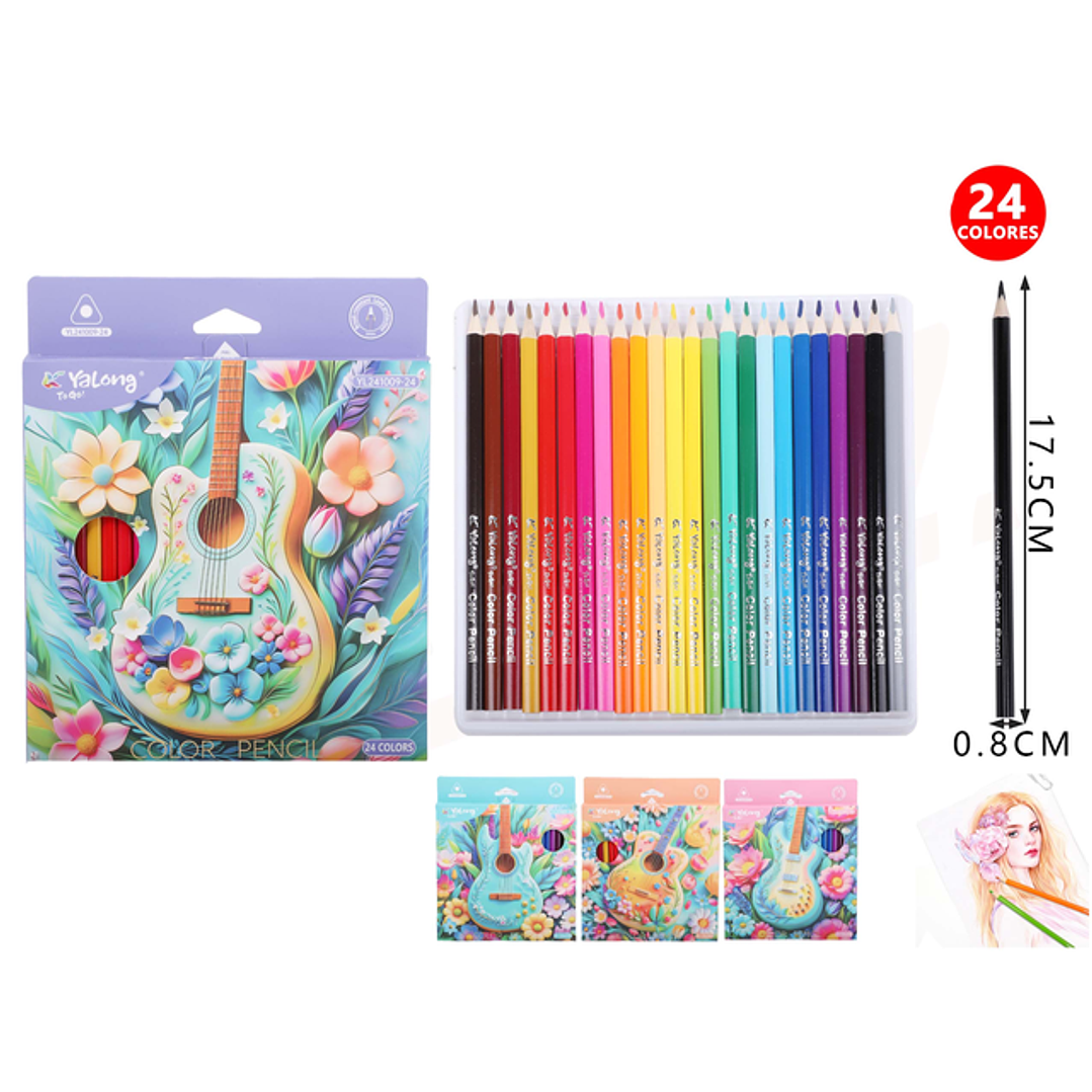 Lápices de Color Guitarra 17.5cm 24pcs 1