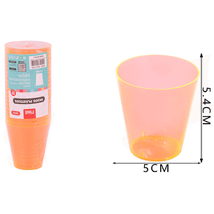 Vasos Plásticos Naranjo 60ML 20pcs