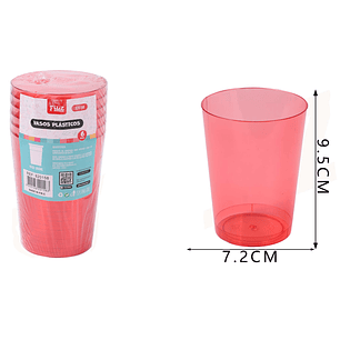 Vasos Plásticos Rojo 300ML 6pcs