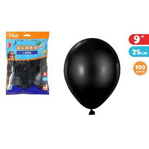 Globos Mate Negro 25cm 100pcs