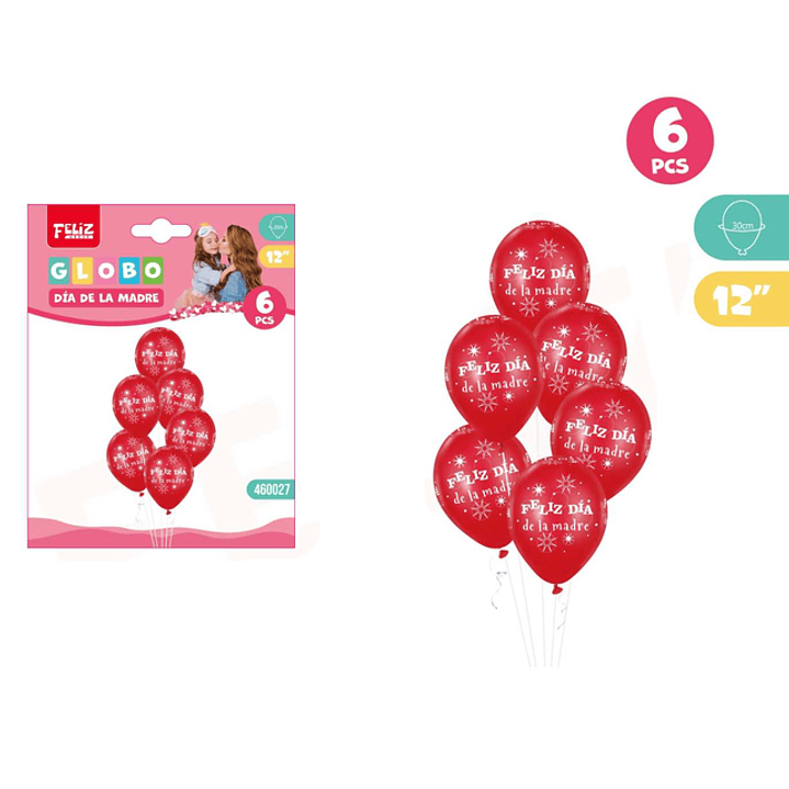 Globo Feliz Día Madre Rojo 12