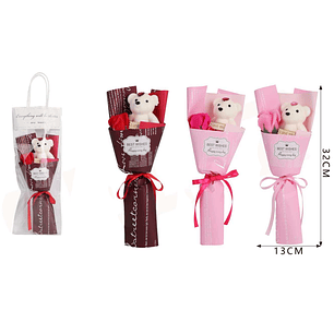 Ramo De Flores Con Osito