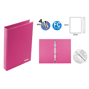 Carpeta Plástica Fucsia 27x24cm Oficio