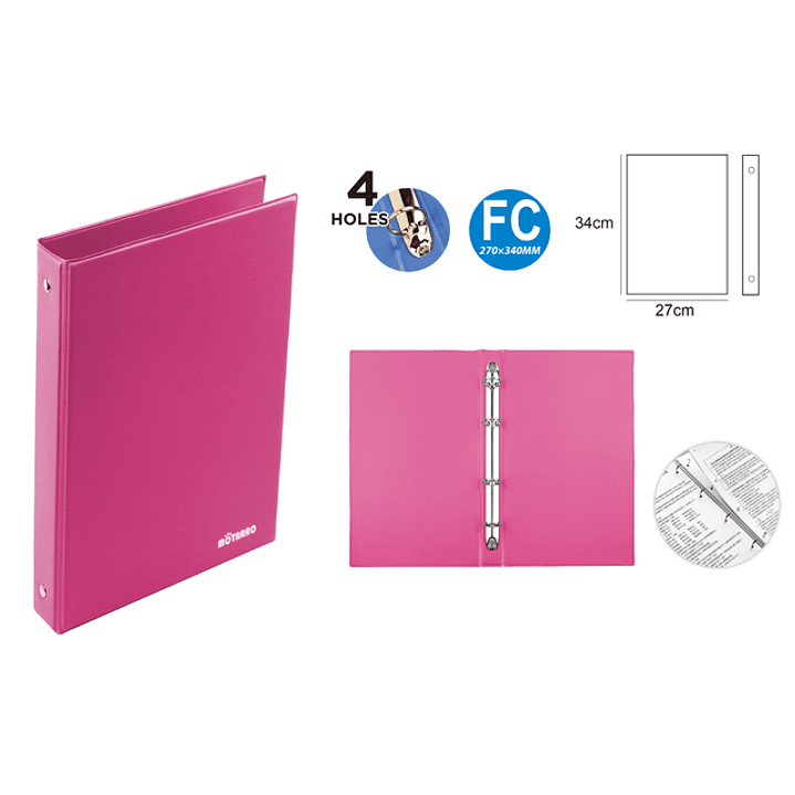 Carpeta Plástica Fucsia 27x24cm Oficio 1