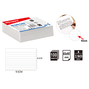 Tarjeta de Registro Doble Cara 100pcs 65*95mm