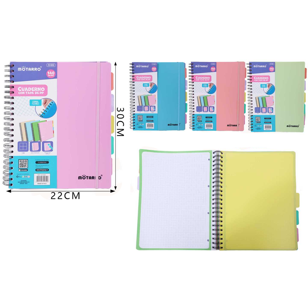 Cuaderno Tapa PP 140hojas 22x30cm A4 1