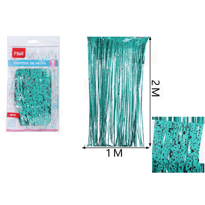Cortina Estrella Verde 1*2M 1