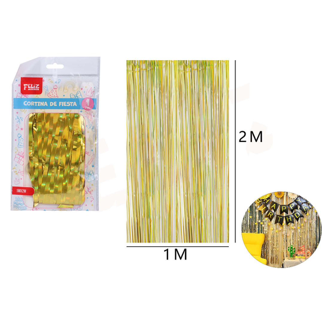 Cortina de Fiesta Tornasol Dorado 1*2M 1