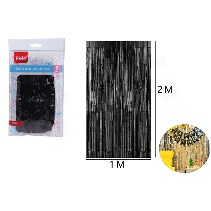 Cortina De Fiesta Negro 12M 1