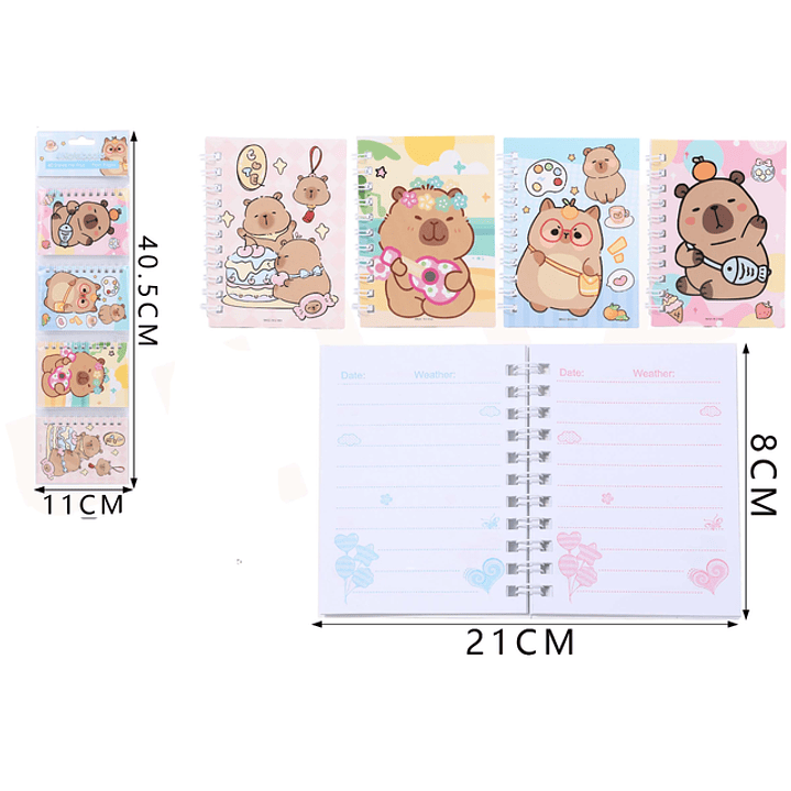 Mini Libreta Capibara 1 4pcs 1