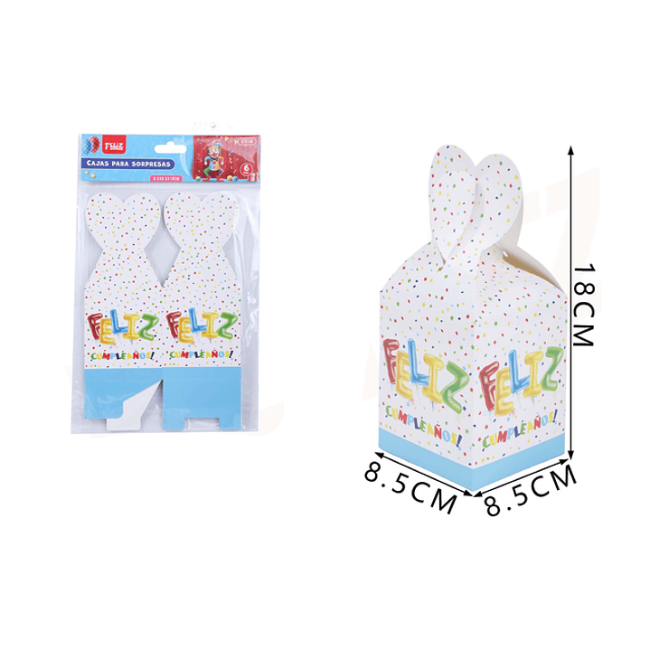 Caja de Sorpresas Celeste 18cm 6pcs 1