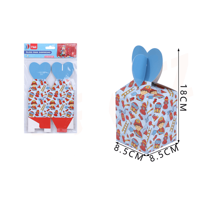 Caja de Sorpresas Bomberos 18cm 6pcs 1