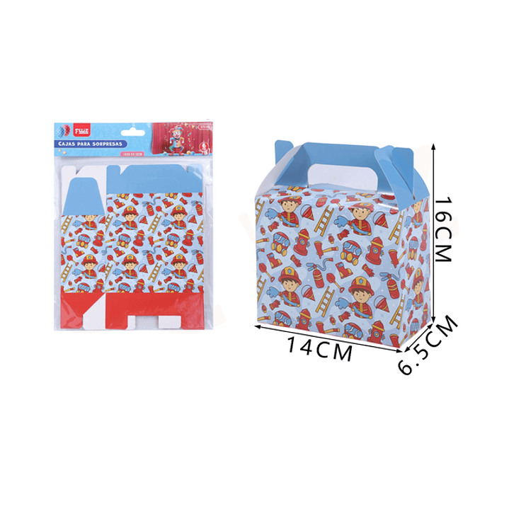 Caja de Sorpresas Bomberos 16cm 6pcs 1
