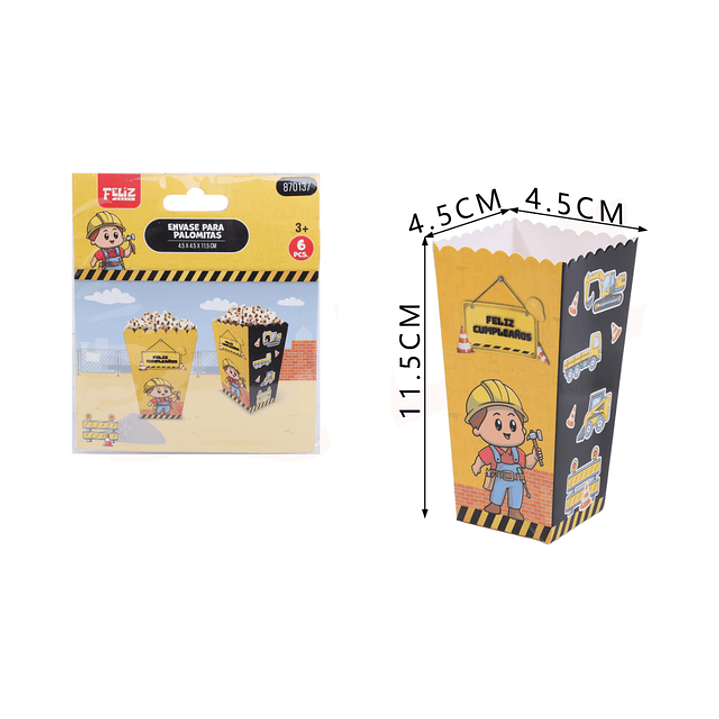 Envase de cabritas Construcción 6pcs 1