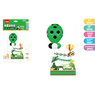 Set De Caja Globos Futbol