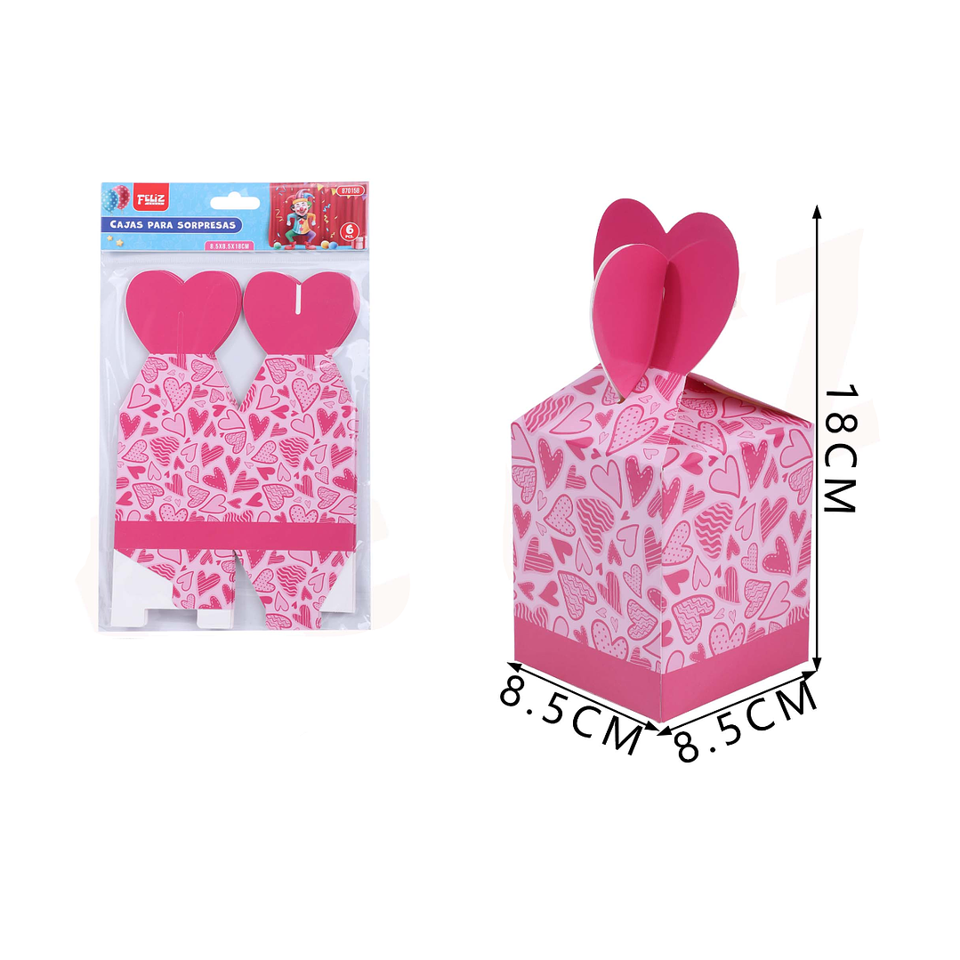 Caja de Sorpresas Corazón 18cm 6pcs 1