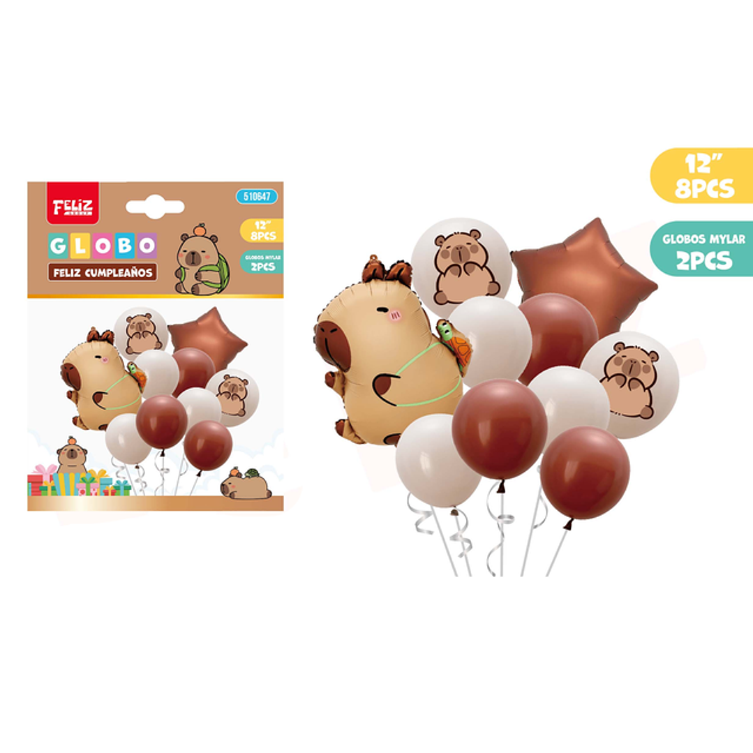 Set de Globos Capibara y tortuga 10pcs 1
