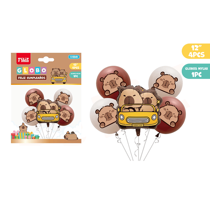 Set de Globos Capibara Auto 5pcs 1
