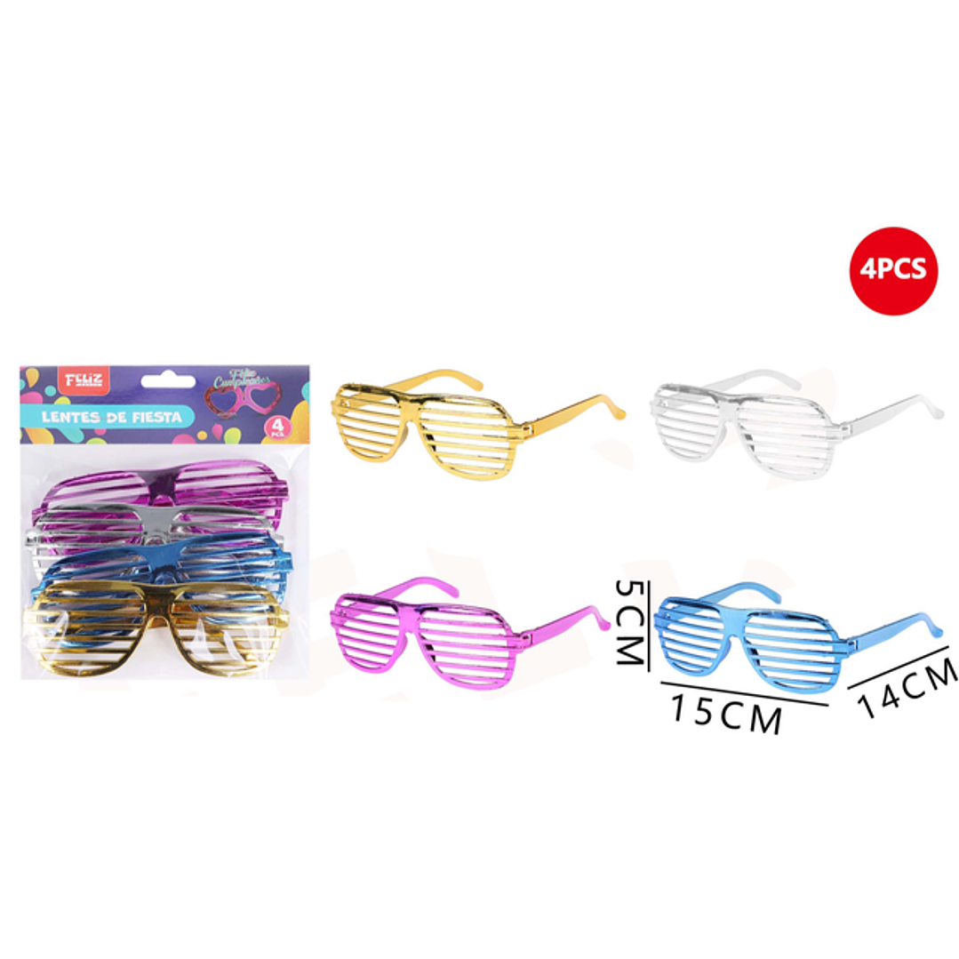 Lentes de Fiesta Rayas 15*14*5cm 4pcs 1