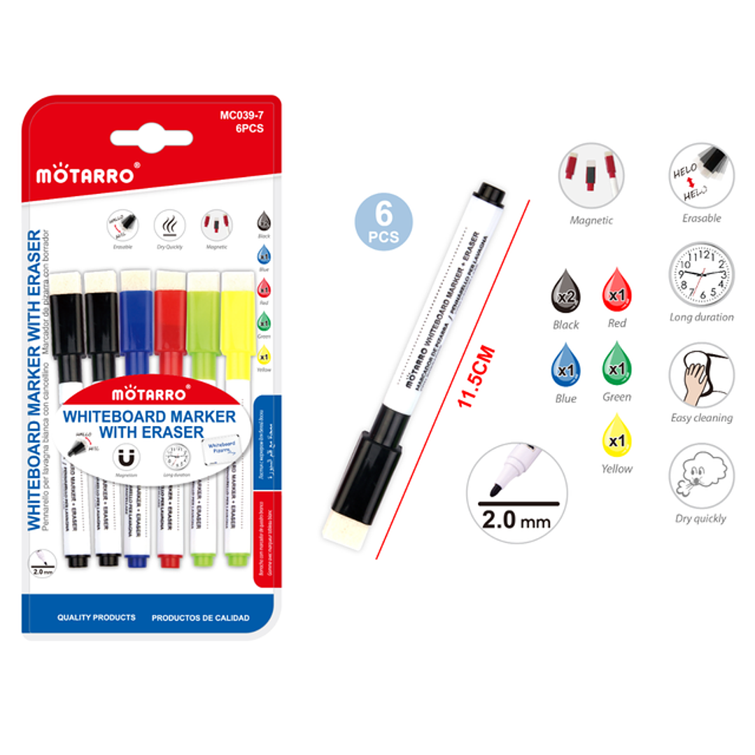 Marcador De Pizarra 115Cm 6Pcs 1