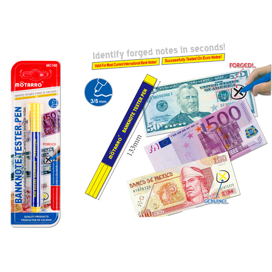 Lapiz Detector De Billetes Amarillo 1