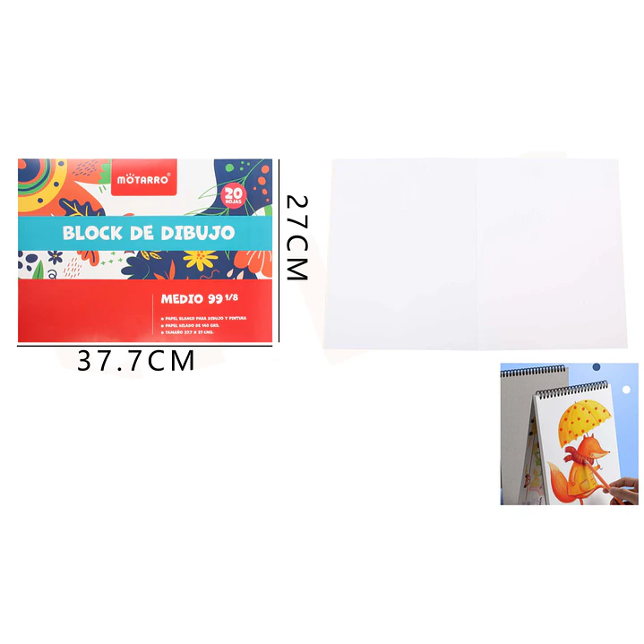 Block de Dibujo 27x37.7cm 20Hojas 1