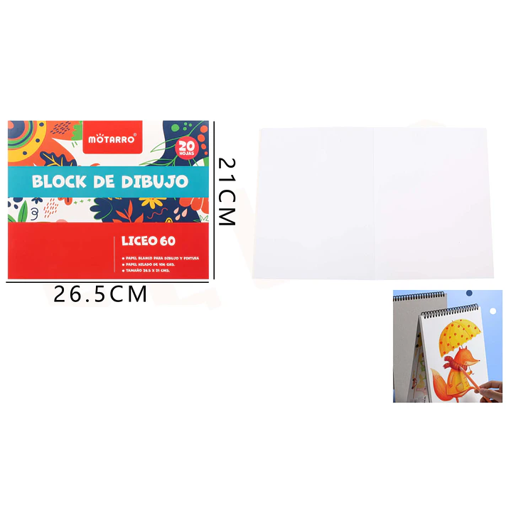 Block de Dibujo 21x26.5cm 20Hojas 1