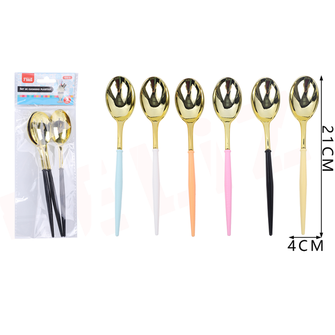 Cucharas doradas 3pcs 21cm 1