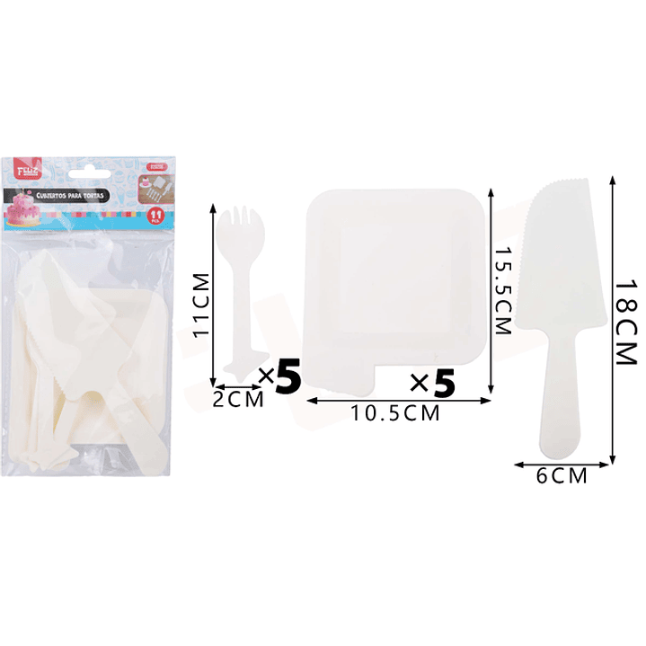 Juego de Cubiertos Blanco 11pcs 1