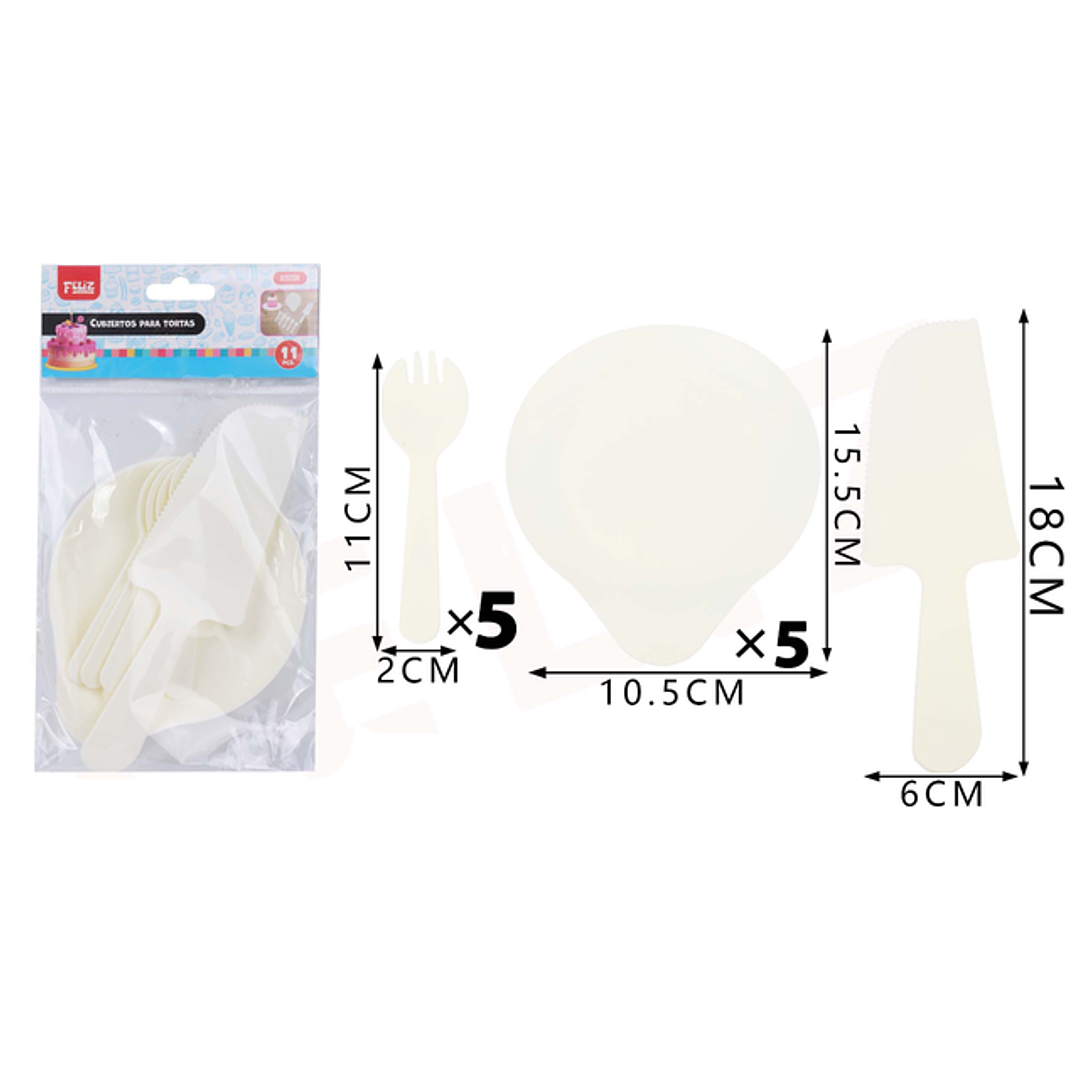 Juego de Cubiertos Redondo Blanco 11pcs 1