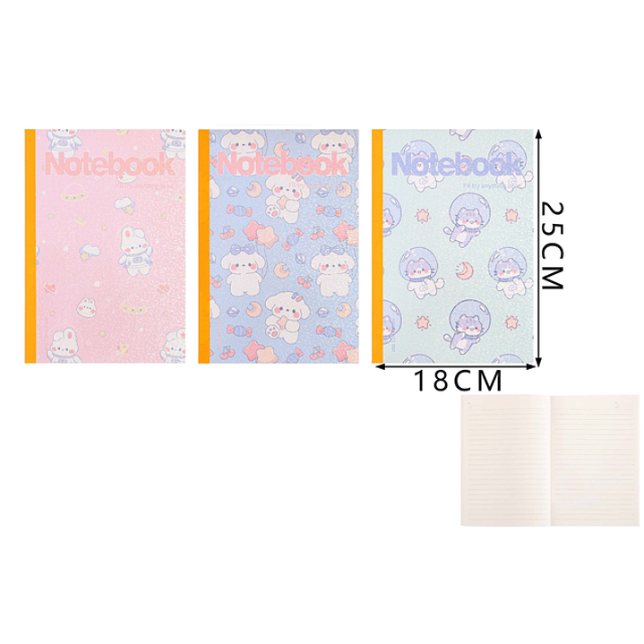 Libreta Conejitos 40Hojas 1825Cm B5 176X25Cm 1